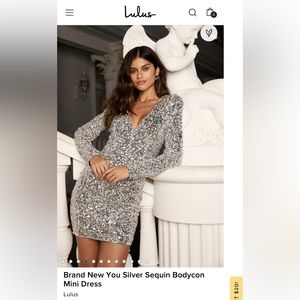 “brand new you” sequin silver bodycon dress